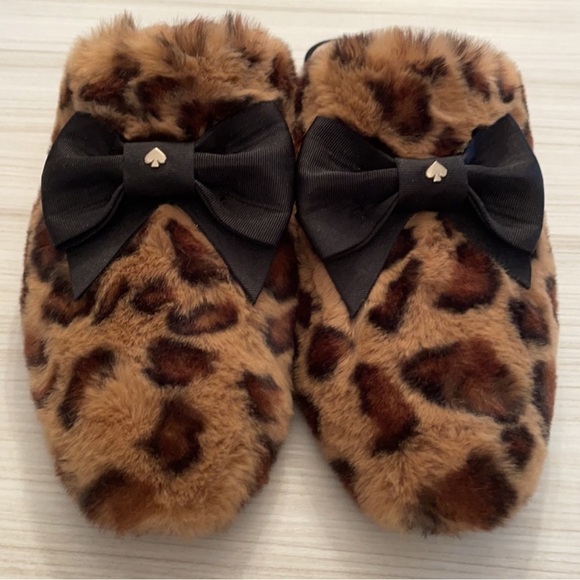 Kate Spade New York leopard faux fur slides size 8 mules slides slip on shoes - Picture 1 of 4